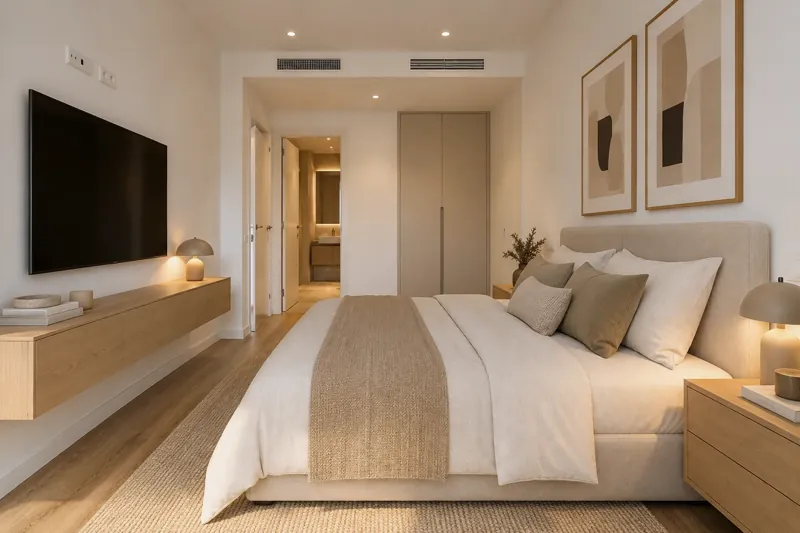 Dormitorio principal con armario empotrado y baño